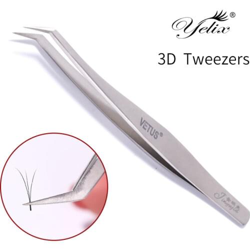 Vetus Professional Precision tweezers stainless steel for 3D-6D Lashes Individual Eyelash Tweezers Set Easily Bloom