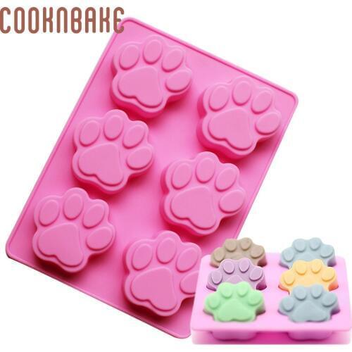 Silicone Cake Mold Cat Paw Soap Molds cake Bakeware Chocolate mould DIY Fondant mold Kitchen Ice cube Jelly Pudding mould 6 Hole
