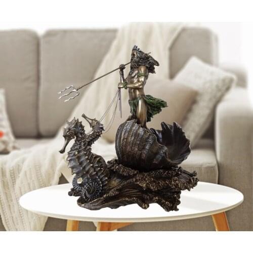 Greek God of The Sea Statue Resin Poseidon Figurine Sculpture Ornament