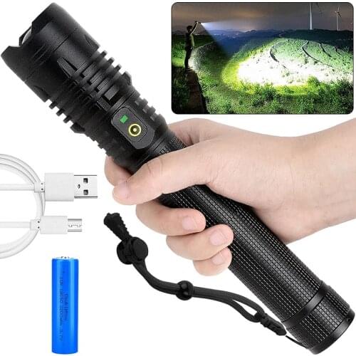 Led High Lumens Flashlight 8000 Lumens xhp50.2 most powerful usb torch Zoomable lantern 18650 Best Camping fishing hunting lamp