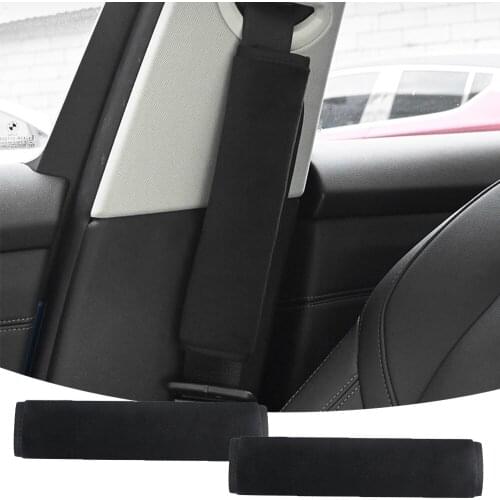 Universal Black Car Safety Seat Belt Cover Winter Soft Plush Shoulder Pad Car Styling Seatbelts Pad Set Car Accessories
