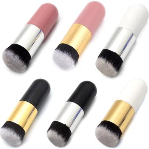 1pc 6 Colors Professional Chubby Pier Face Foundation Brush Loose Powder Brush Flat Cream Makeup Brushes Makeup Tools Maquillage