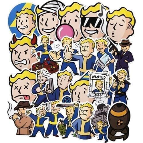 29PCS Fallout 4 Game Stickers Graffiti Bike Skateboard Fridge Guitar Laptop Luggage Waterproof Joke Sticker Classic Toy for Kids