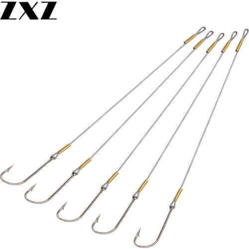 10Pcs 27cm 4.3g Deep Sea Fishing Steel Wire Big Hooks Boat Fishing Tools for Large Fish Jig Head Swivel Assist Hook Accessories