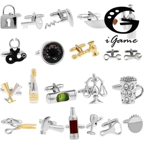 18 Styles Option Mens Fashion Copper Material Novelty Functional Tools Style Best Gift For Men Cuff Links