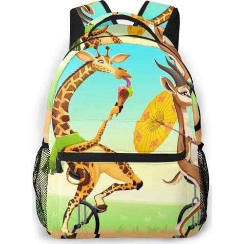 2021 Backpack Women Shoulder Bag Funny Animals Unicycles Fashion School Bag For Teenage Girl Backpacks Travel Bag