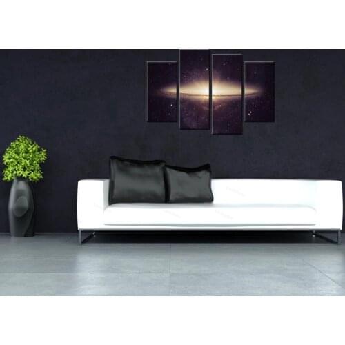 4 Panel Canvas Print Blue Dream Sky Picture Hd Printed Wall Mural Home Decor Contemporary Art Starry Sky Painting Giclee Artwork