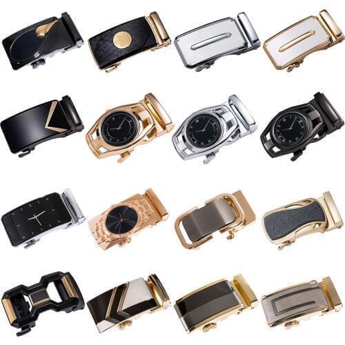 Fashion Glod Alloy Automatic Belt Buckles For Mens Leather Waist Belts For Pants Buckles 3.5cm Ratchet Accessories DiBanGu
