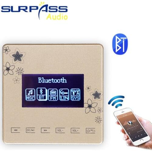 Smart Home Hotel Mini audio on Wall Amplifier active touchkey Background Music Mp3 Player Powered Bluetooth Stereo hifi tv Panel