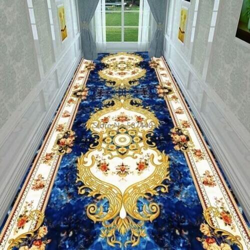 European Style Long Carpet For Stairway Hallway Carpets Nordic Home Corridor Carpets Aisle Rug Party Wedding Red Area Rugs