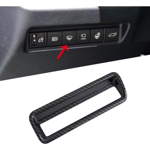 For Toyota RAV4 RAV 4 2019 2020 Carbon Fiber Style Chrome Fog Head Light Lamp Adjust Switch Button Panel Cover Trim Molding