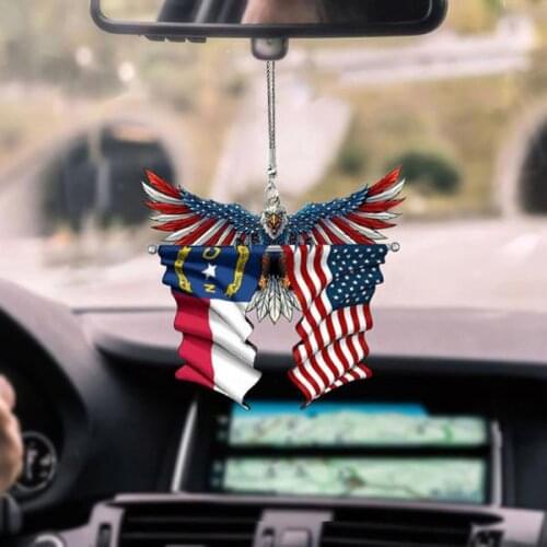 EAGLE FLAG HANGING ORNAMENT FOR CAR Eagle Ornaments Charms Auto Decor Cars Accessories Family Friend Gifts
