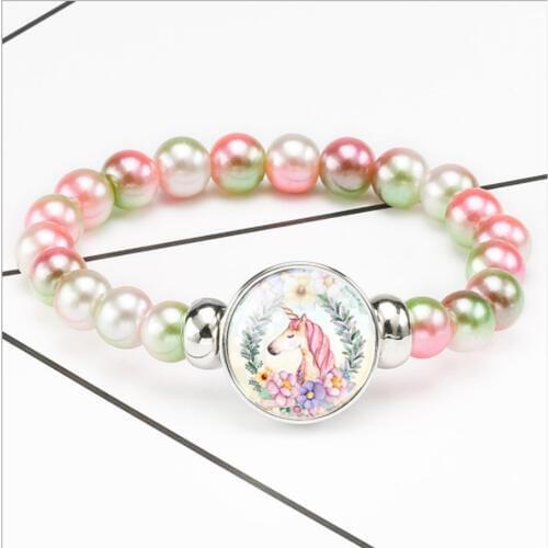 Hot Unicorn Pegasus Fly Horse Glass Cabochon Braided Multi Layer Bracelets girl Women Fashion Leather Bead Bangle Gifts