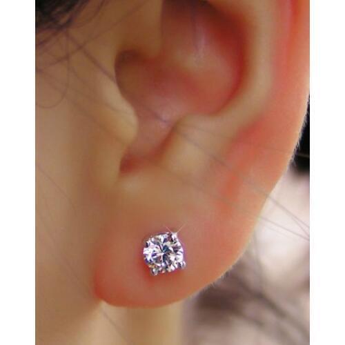 1 CT/ Pieces Round Brilliant Cut Test As Real Genuine Moissanite Wedding Stud Earrings Best Jewelry Gift For Lady Beauty Around