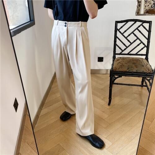 MIXCUBIC 2020 summer England style unique Double button suit pants men casual suit Pants men trouser,M-XXL