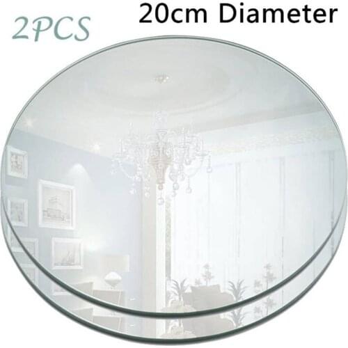 2PCS 20cm Acrylic Mirrors Sheets Wedding Cake Decoration Originality Paste Frameless Splicing Combination Wall Mirror Tiles