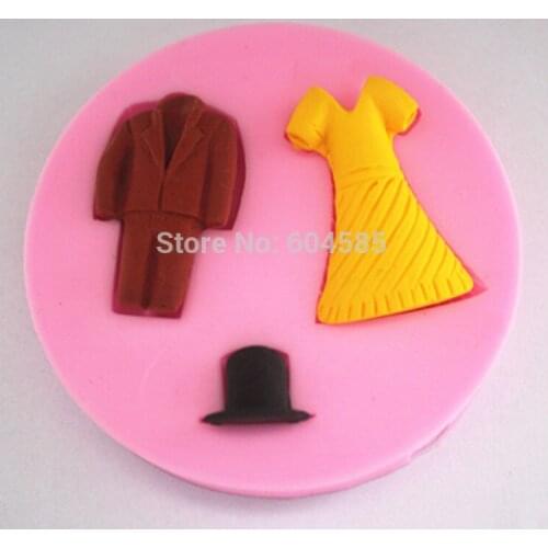 Tuxedo Dress Hat Fondant Mold Silicone Sugar Mini Mold Craft Molds DIY Cake Decorating