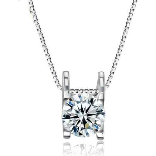 Fashion Jewelry 925 Sterling Silver Necklaces Pendants For Women Trendy Flash Round Zirconia Wedding Choker(Jewelora NE102699)