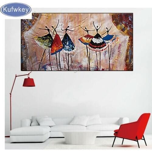 Mosaic diamond painting Handmade Textured Ballet Dance Picture Wall Art Abstract 5d Diamond Embroidery full square drill decor