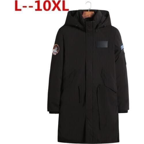 Plus size 10XL 9XL 8XL 6XL Casual Men Winter Coat Warm Jacket Medium Long Thickening Windproof Coat For Male Large big
