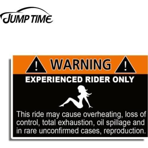 Jump Time 13cm x 7.8cm Experienced Rider Warning Car Sticker Off Road Car Vehicle Window Bumper 4x4 Vinyl Decal Car Accessories