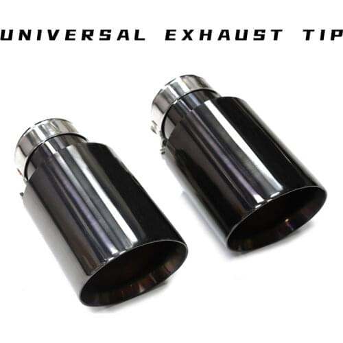 1 pcs Titanium black different size universal welding stainless steel exhaust muffler tail bevel connection tail for universal