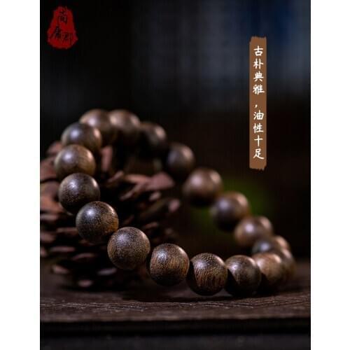 Natural Kalimantan eaglewood beads: authentic old eaglewood bracelet for women and men