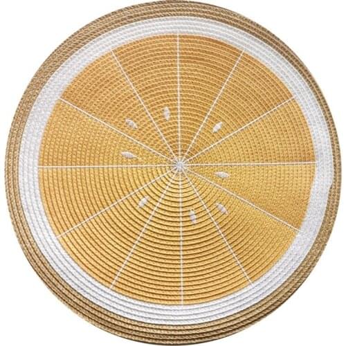 New 4 Pcs Woven Round Placemat,Cartoon Dining Table for Home Decor,38CM