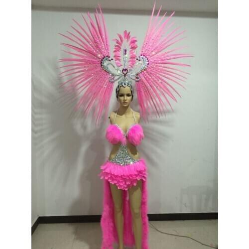 Feather clothing Stage performance catwalk carnival Headdress flower pubs party Mens wear womens clothing