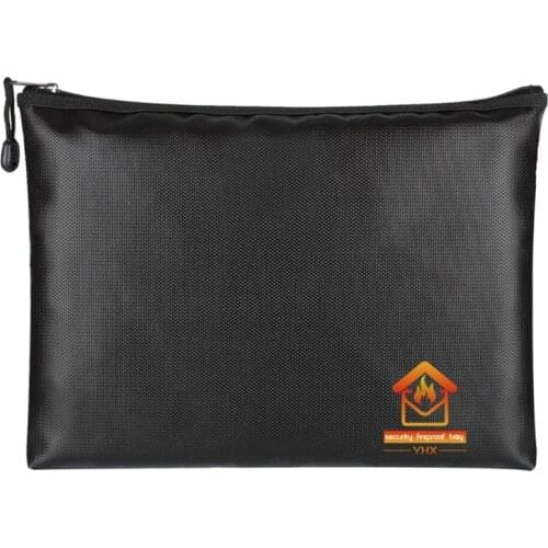 Fireproof Document Bag Waterproof Money Bag Safe Storage Pouch with Zipper for A4 Document Holder File Cash Portable Travel Home