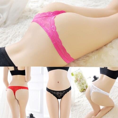 Sexy Transparent Lace Ladies Underwear Jacquard Hollow See-through Mesh Thong T Pants Women Sexy Underwear Women Lingerie Femme