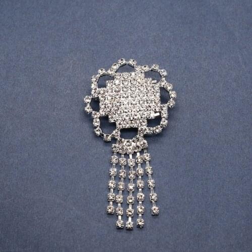 Silver Rhinestone Metal Pendant Clothing Hair Accessories Hot Sale DIY Flower Wedding Bride Holding Flowers Materials Decor Gift