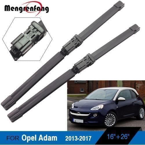 For Opel Adam Car Soft Rubber Wiper Front Windscreen Wiper Blades Push Button Arms 2013 2014 2015 2016 2017
