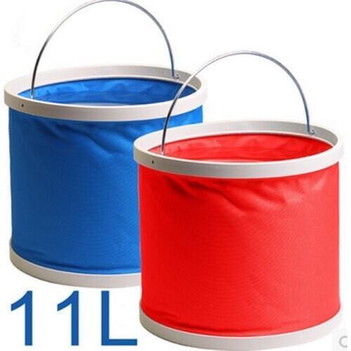 11 litres folding telescopic canvas bucket of water Oxford cloth car wash the car outdoor fishing barrel receive a barrel