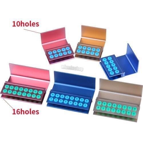 Dental Bur block aluminum dental needle holder sterilized 10-hole / 16-hole block oral molar bit holder