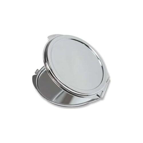 Thin Blank Metal Compact Mirror Cases Round Metal Makeup Mirrors Silver Color 60x/lot