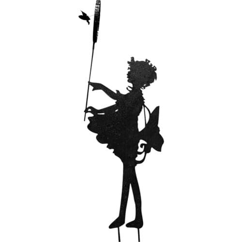 Butterfly Girl Vintage Metal Silhouette Sculpture for the Garden or Yard Decor Art or Memorial Sculpture