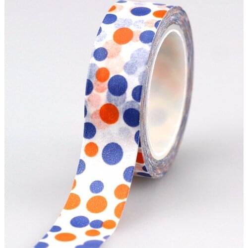 High quality 10pcs blue and orange polka dots washi tape DIY scrapbooking planner masking tape adhesive tape kawaii stationery