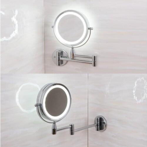 Led Makeup Mirror Wall Mounted Bathroom Mirror 3x Magnifying Folding Bright Bathroom Mirrors Vanity Mirror With Lights
