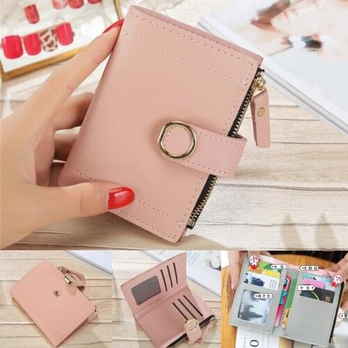 Woman Credit Cards Holder Short Purse Coin Bag Women Wallets Small Ladies Cart Clutch Female Leather Purse Money Bag Wallet