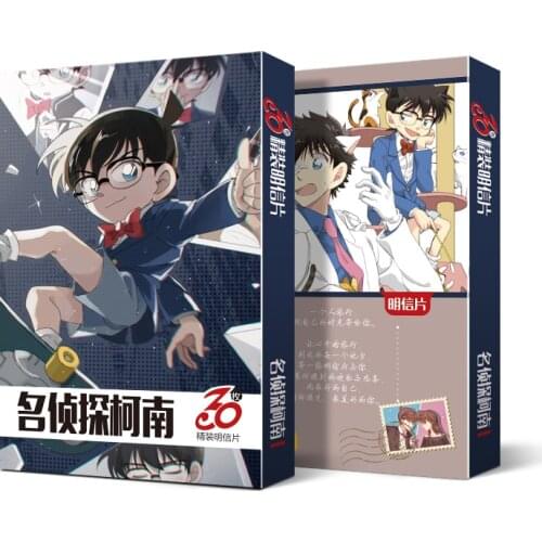 10 boxes/lot Anime Detective conan lomo postcard toy cartoon conan small card 30pcs pictures postcard box toy gift