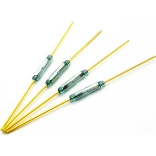 10pcs/lot Reed Switch 1.8*10mm Magnetic Control Switch Green Glass Reed Switches Glass Normally Open MKA10110