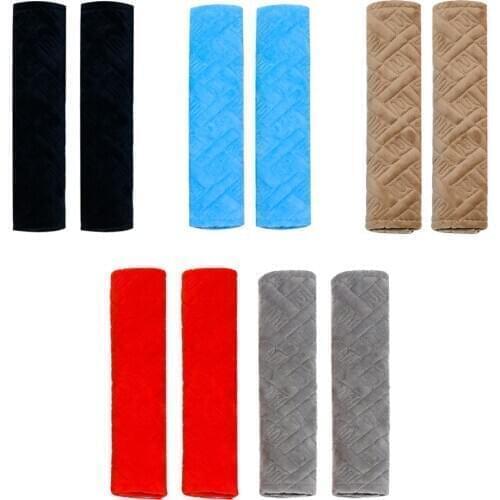 2 Pack Adults Kids Car Interior Accessories Car Seat Belt Cover Non Slip Plush Safety Belt Shoulder Pad Universal