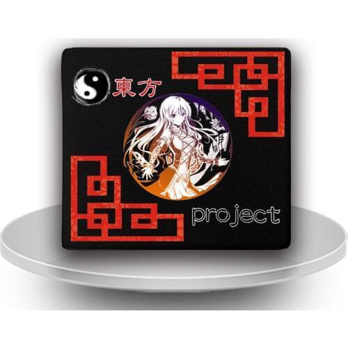 2017 new Anime TouHou Project cartoo Hakurei Reimu PU fashion print man woman black brown gray Leisure short Wallet