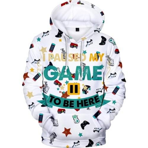 2021 I Paused My Game To Be Here Hoodie 3D Print Sweatshirt Fashion Women Mens Tracksuit Funny Video Gamer Harajuku Clothes