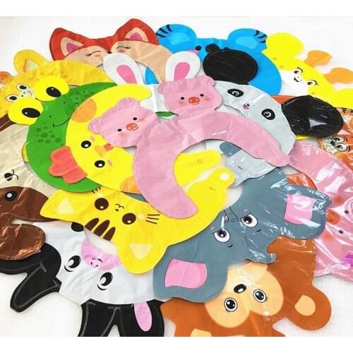 24 Pack Inflatable Animal Headband Zoo / Safari Balloon Jungle Theme Birthday Party Childrens Day Stuffed Hat Balloons
