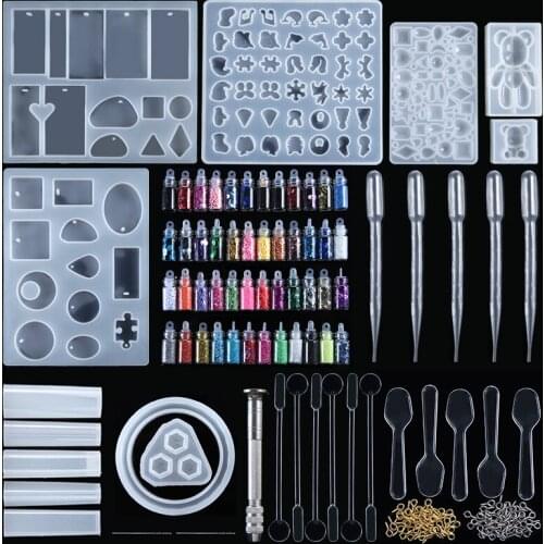 277pcs/set Resin Casting Mold Tool Kit DIY Silicone Jewelry Pendant Making Mould Clay Resin Casting Molds For Jewelry Making
