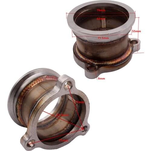 2.5 "T3 T4 T04E 3 Screws On 2.5" V Tape Turbo Converter Downpipe Adapter
