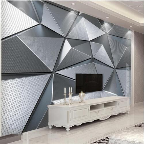 Beibehang Customized modern 3D wallpaper geometric pattern high-end bedroom mural home decoration background papel de parede