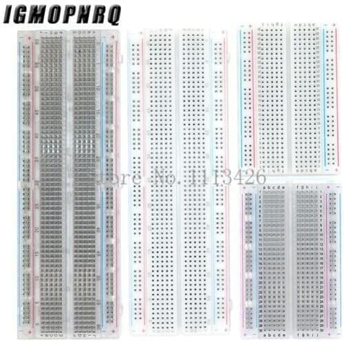400 holes MB102 830 Points Solderless PCB Breadboard MB-102 Solderless Test Protoboard DIY breadboard White/Transparent